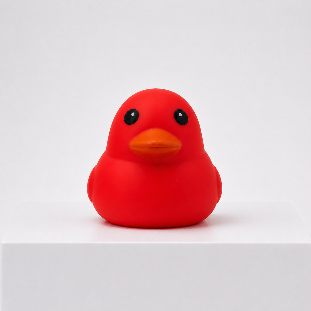 Sunny Days Entertainment Jumbo Squeezy Duck sensory fidget toy in Red