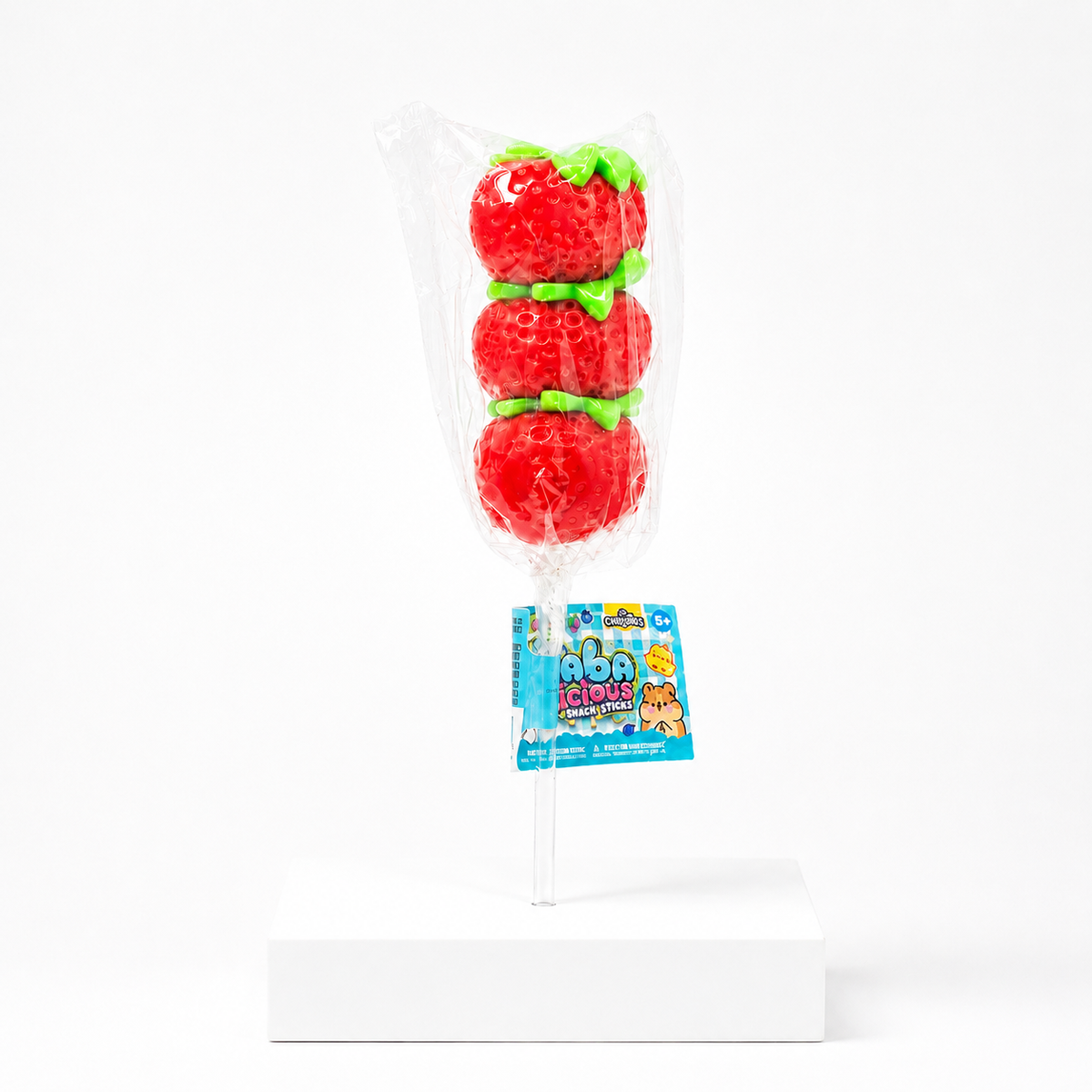 ORB Taba-licious Snack Sticks red strawberry trio in clear hanging bag