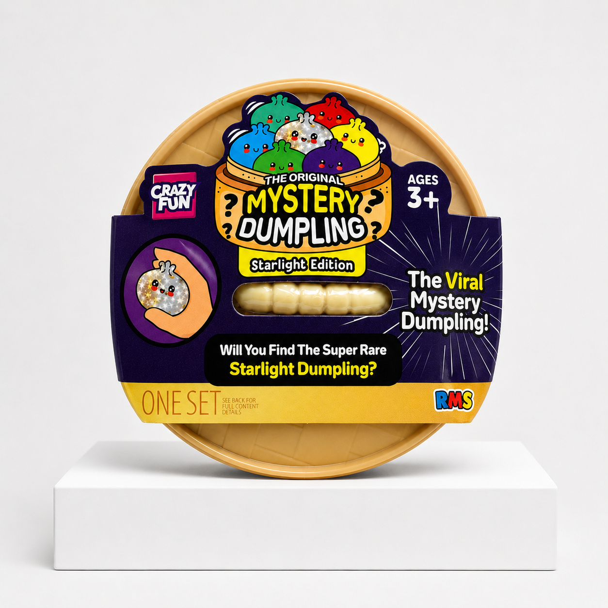 Crazy Fun Squishy Bun Rainbow Mystery Squishy "Dumpling" (Starlight Bao Bun Edition) Blind Box