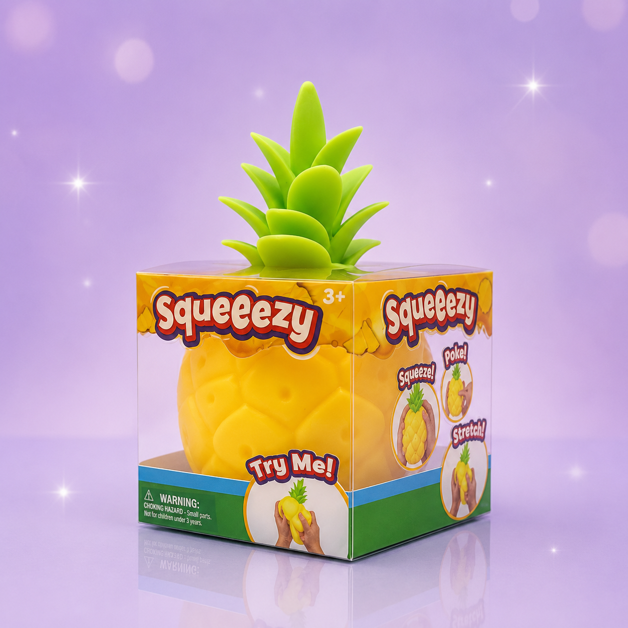 Sunny Days Entertainment Squeeezy Pineapple Sensory Fidget Toy – hero product view